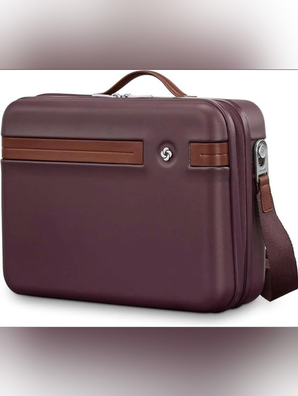 Samsonite Virtuosa Hardside Train Case, Crossbody Travel Makeup Case Burgundy